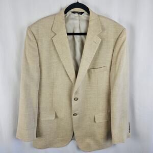 JOS A BANK Linen Wool Sport Coat 44R Tan Blazer Summer Jacket Mens Minimalist